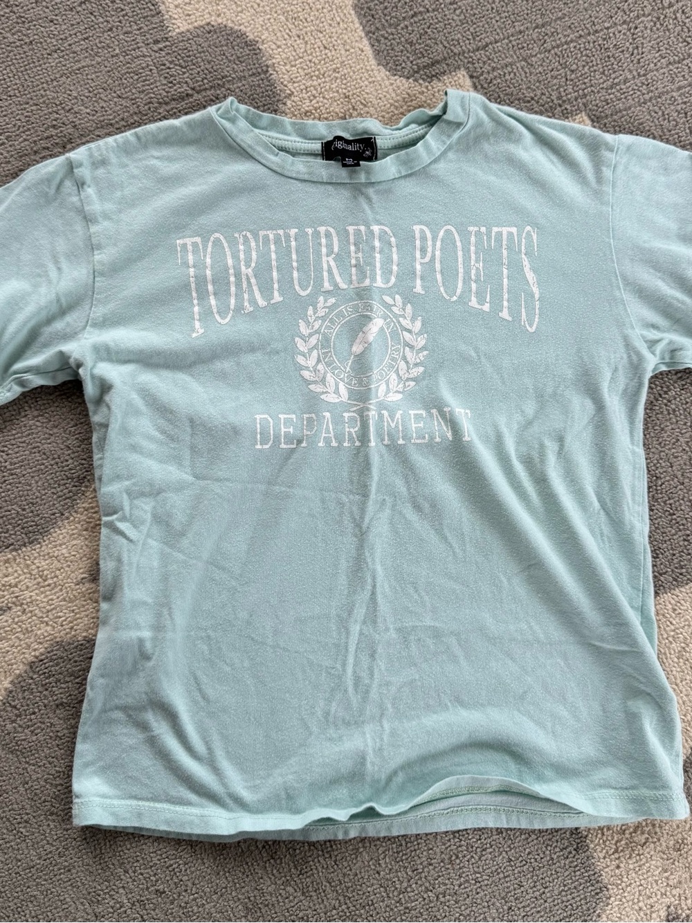 Tortured Poets Dept. Kids Short Sleeve Tee - Light Aqua